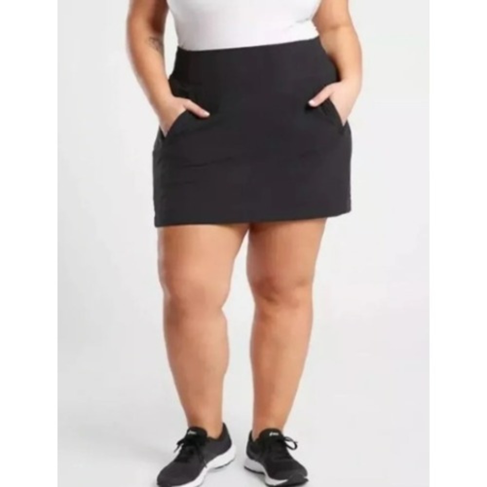 Athleta Brooklyn Skort 16" Black Athletic Golf Tennis Travel Active Size 20 Plus